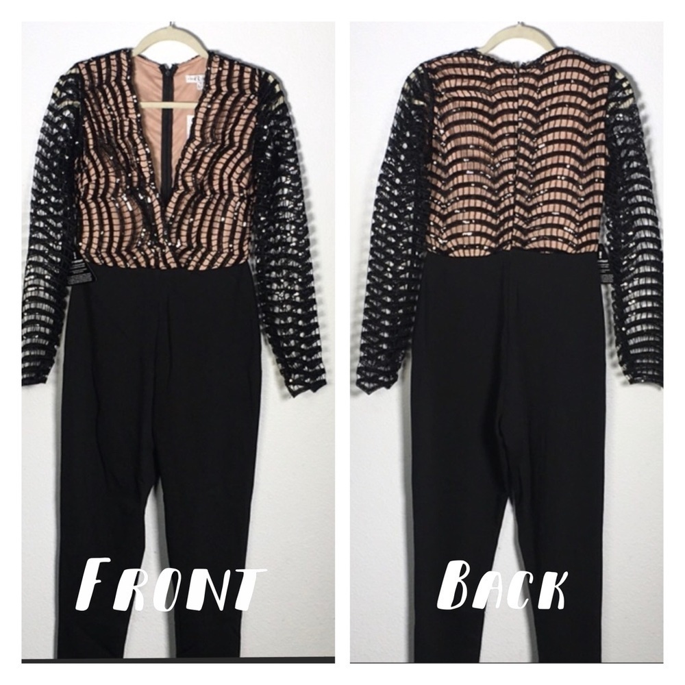 RARE LONDON/NASTY GAL  Black Jumpsuit Size Medium